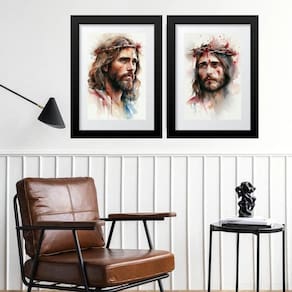 Kit 2 Quadros Grandes Jesus- 60X48Cm