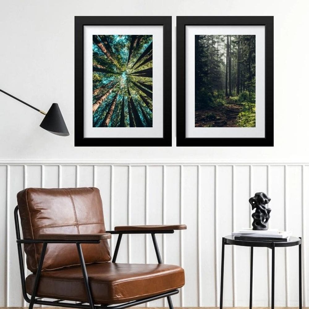 Kit 2 Quadros Grandes Árvores - 60X48Cm