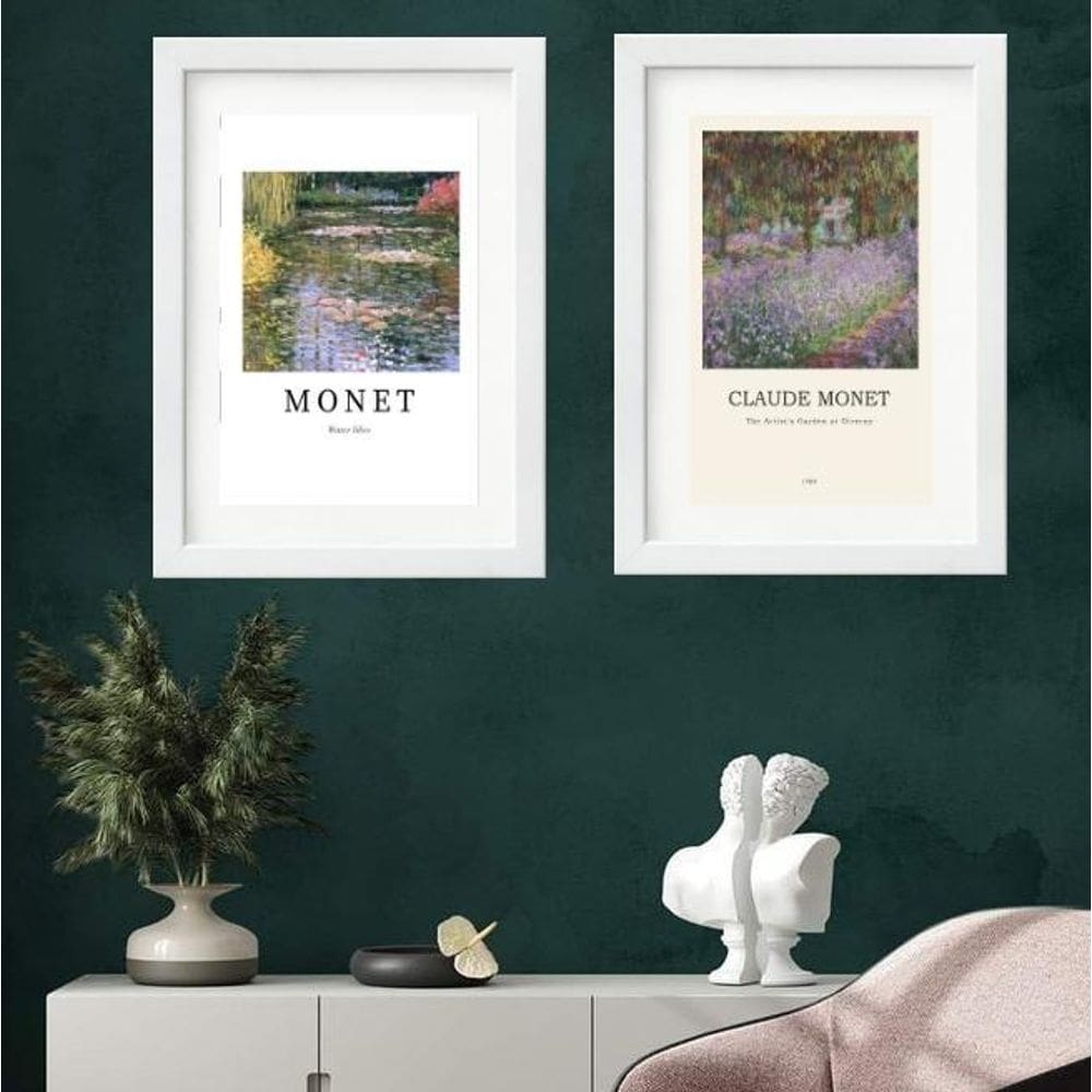 Kit 2 Quadros Paisagem Monet - 60X48Cm