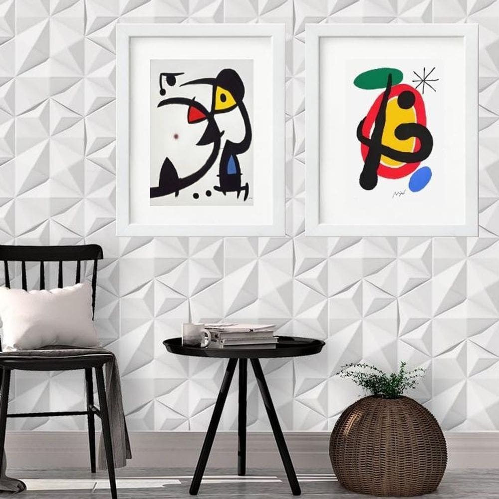 Kit 2 Quadros Grandes Artes Miró - 60X48Cm