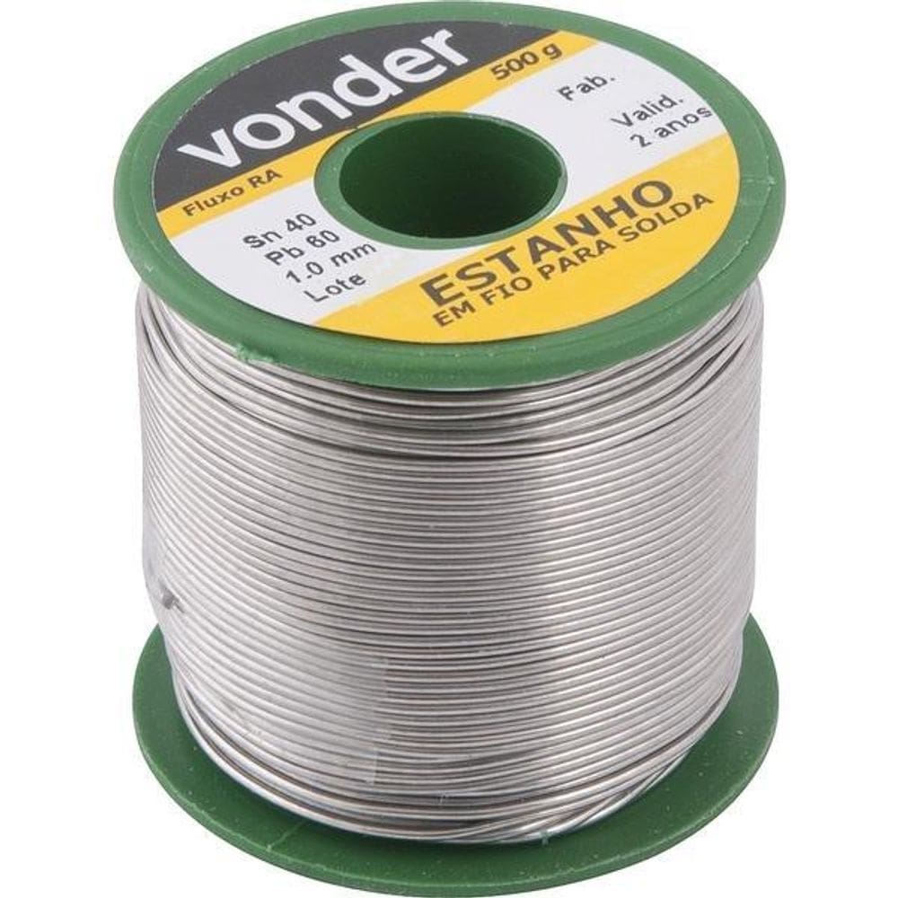 Estanho em fio 1 mm 40 x 60 com 500 g VONDER - VONDER
