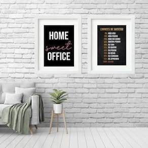 Kit 2 Quadros Grandes Home Office - 60X48Cm