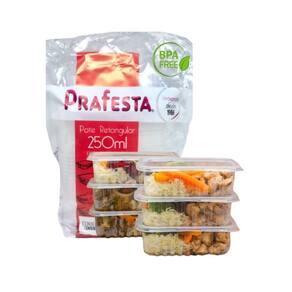 Pote retangular 250ml - pote marmita - embanet