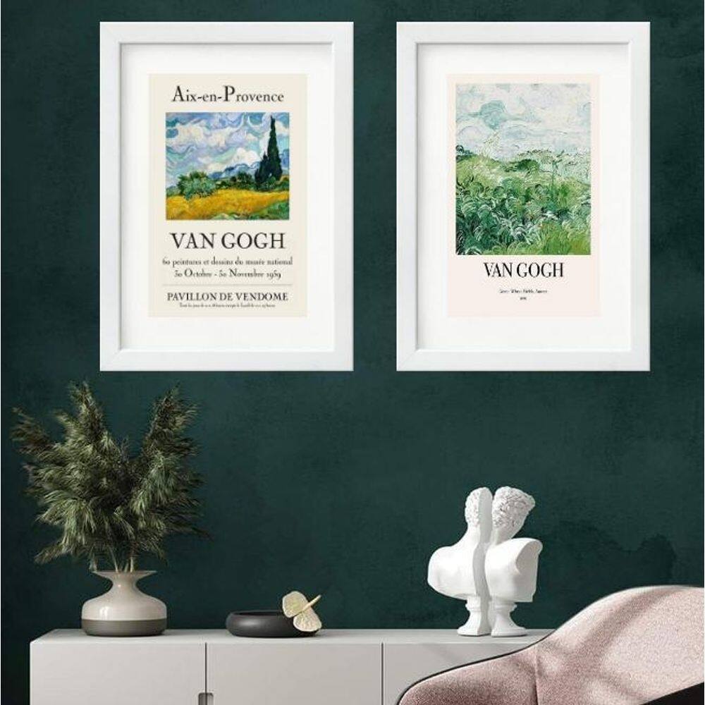 Kit 2 Quadros Paisagens Van Gogh - 60X48Cm