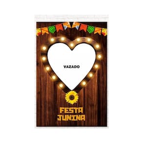 Painel Decorativo Vazado Festa Junina Coração