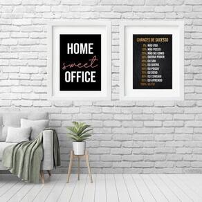 Kit 2 Quadros Grandes Home Office - 60X48Cm