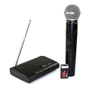 Microfone sem fio uhf wireless bivolt karaokê pro kp-910