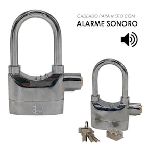 Cadeado para moto com alarme sonoro anti-furto
