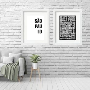 Kit 2 Quadros Grandes Gírias De São Paulo - 60X48Cm