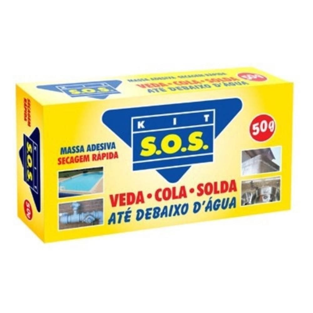 Kit cola para massa cinza epóxi kit sos 50g