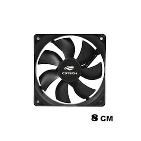 Fan cooler preto 8cm 80mm sem led c3tech