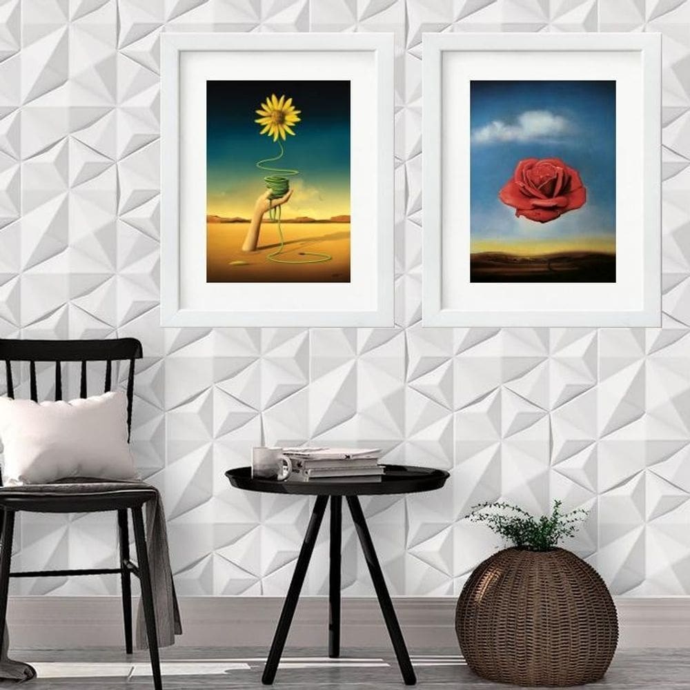 Kit 2 Quadros Flores Salvador Dalí - 60X48Cm