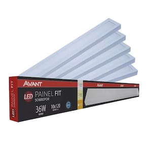 Painel Led Avant Retangular 36w 10x120cm Sobrepor 6500k 5 Un