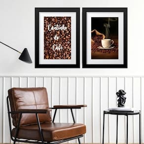 Kit 2 Quadros Grandes Cantinho Do Café - 60X48Cm