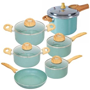Conjunto de Panelas de Indução Com Panela de Pressão CeramicLife Botanika 6 Peças - Brinox 4815/102 4952/108