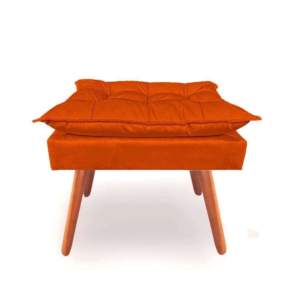 Puff pufe opala banqueta suede terracota