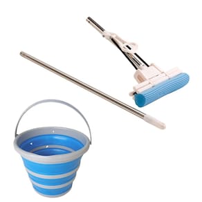 Kit rodo mágico mop limpa e seca tudo pro e balde dobrável