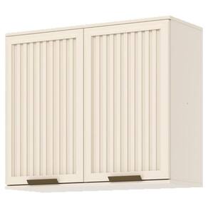 Armário Aéreo 2 Portas Ripado 80 cm Connect Off White – Henn