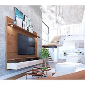 Painel para TV Home Suspenso Ambiente Decore 2.2 Freijó Off White - Imcal