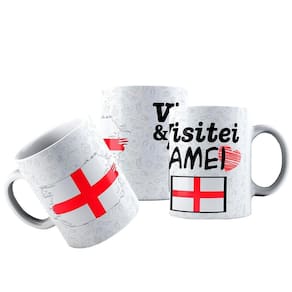 Caneca cerâmica bandeira inglaterra visitei e amei viagem