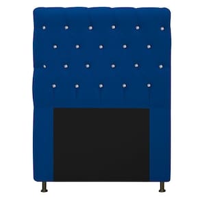 Cabeceira Estofada Cristal 90cm Solteiro Azul Marinho