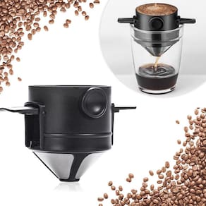 Mini coador portátil café reutilizável aço inox sem filtro