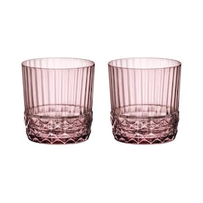 Jogo 2 copos cristal whisky 370 ml lilás america 20s