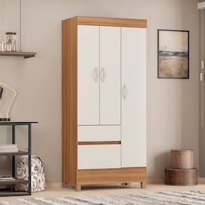 Guarda Roupa em MDP com 3 Portas 2 Gavetas Demobile