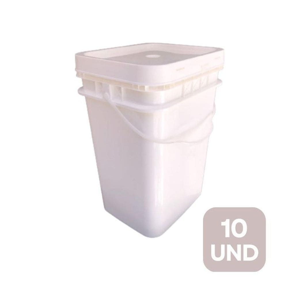 Balde retangular 20l tampa lacre onde comprar 10 und