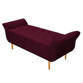Recamier Estofado Ari 160 Cm Queen Suede Bordô Doce Sonho