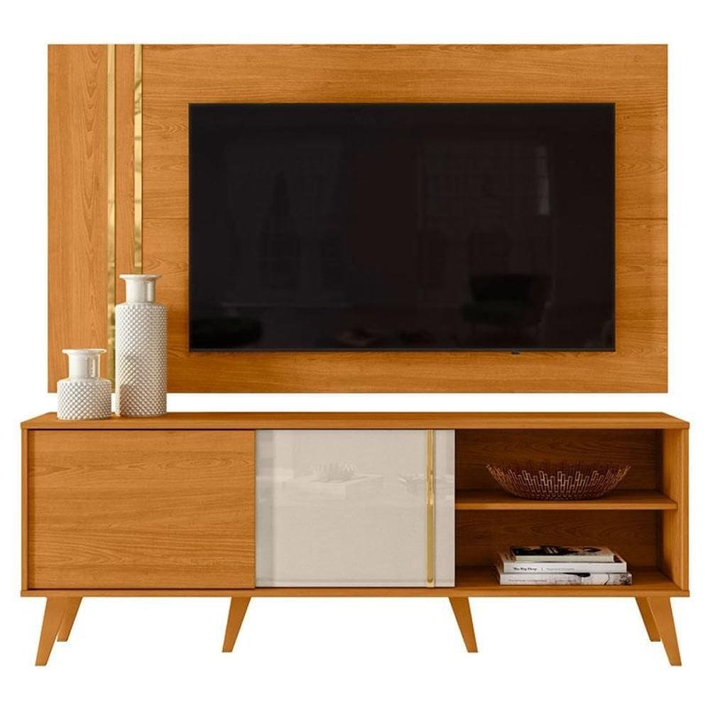 Rack Bancada e Painel para TV Cronos Cinamomo Off White – Madetec