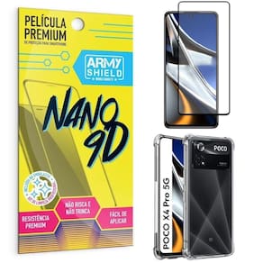 Capinha antishock poco x4 pro 5g + película 9d