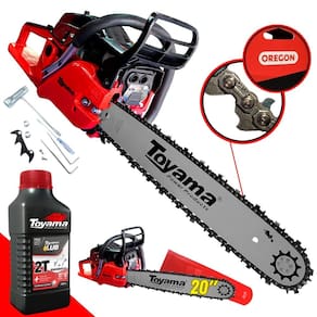 Motosserra Á Gasolina Toyama TCS58F-G2 TCS58FG2 Motor 2T 55cc 3,2HP Sabre 20” 13.500RPM leve, ergonômica e de fácil manuseio + ÓLEO LUBRIFICANTE 2T