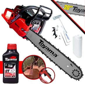 Motosserra Motorserra Profissional Toyama TCS58FG2 Á Gasolina 2T 55cc 3,2HP de Potência, Robusta e de Alta Performance + ÓLEO LUBRIFICANTE 2T