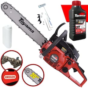 Motosserra Toyama TCS58F-G2 Á Gasolina 2T 55cc 3,2HP 13.500RPM Robusta e de Alta Potência + ÓLEO LUBRIFICANTE 2 TEMPOS FG50