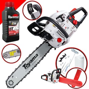 Motosserra Á Gasolina Toyama TCS58H TCS-58H Motor 2T 55cc 3,2HP Sabre 18 Pol. 12.000RPM leve, ergonômica e de fácil manuseio + ÓLEO LUBRIFICANTE 2T
