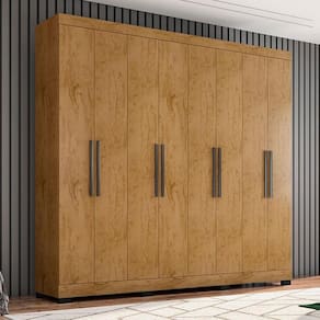 Guarda Roupa Casal Ambiente Prime 1684 Freijó com Pés Reto News - Araplac