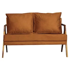 Sofá 2 Lugares Namoradeira Veludo Mona Luxo Cobre