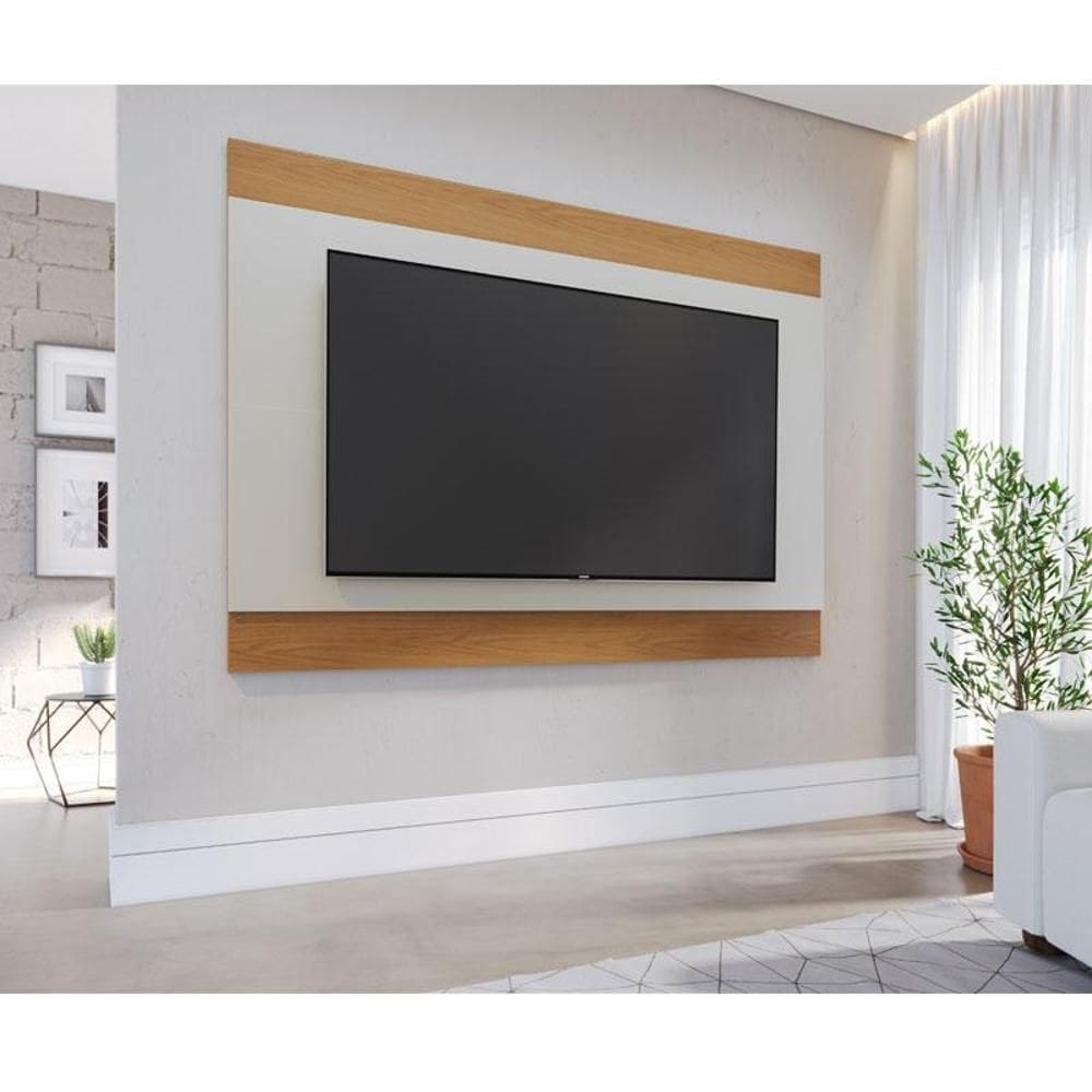 Painel para Tv Suspenso Ambiente Nilo Off White Matte Freijó – Colibri