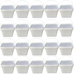 Balde retang 3.6l retang com tampa lacre e homologado-20pç