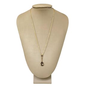 Colar ouro 18k gota zircônia cravejada legítima - p. vecchio