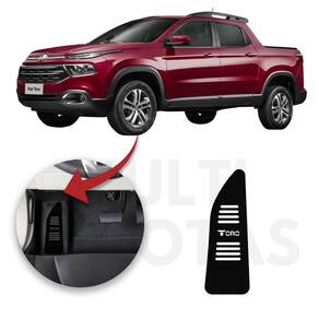 Descanso de pé fiat toro 2016 a 2022 aço escovado preto