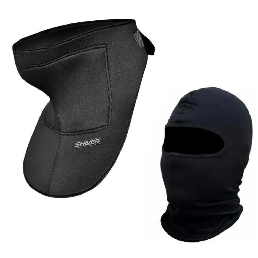 Touca capuz balaclava + protetor pescoço moto proteção frio