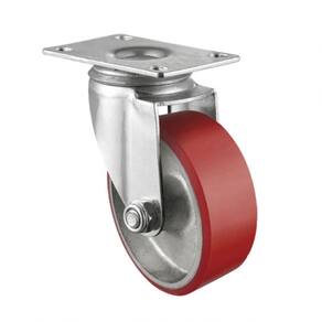 Rodizio 8x2 C/placa Roda De Ferro Poliuretano Rol. 400 Kg