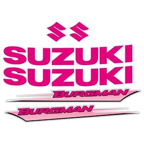Kit Jogo Emblema Adesivo Suzuki Burgman 2005 A 2009 Pink Pink