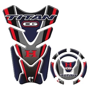 Kit Adesivo Protetor De Tanque E Bocal Honda Cg Titan Vermelho Vermelho