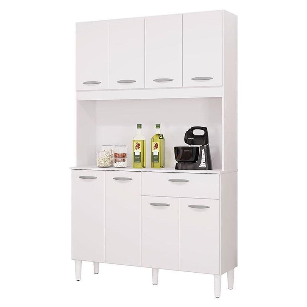 Cozinha Kit Cassia 8 Portas Branco  - Poquema