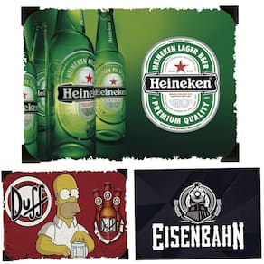 Quadro decorativo 30x40cm placa de metal adesivado cervejas
