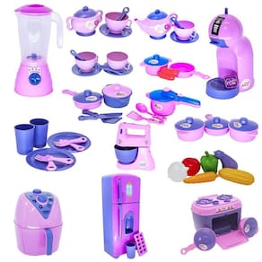 Super kit cozinha infantil eletro legumes café batedeia 52pç