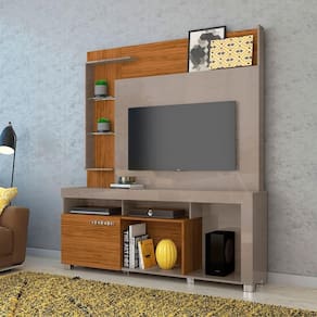 Estante Home Theater Madetec Ícaro Para Tv De Até 50U0027 - Madetec Cor Fendi/Naturale